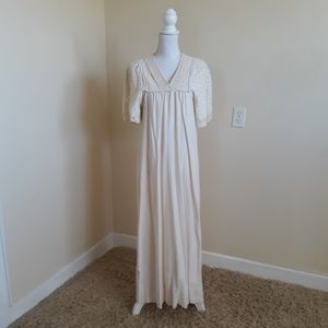 VTG 1970's Shaheen Jrs Butterfly Sleeve Maxi Dress